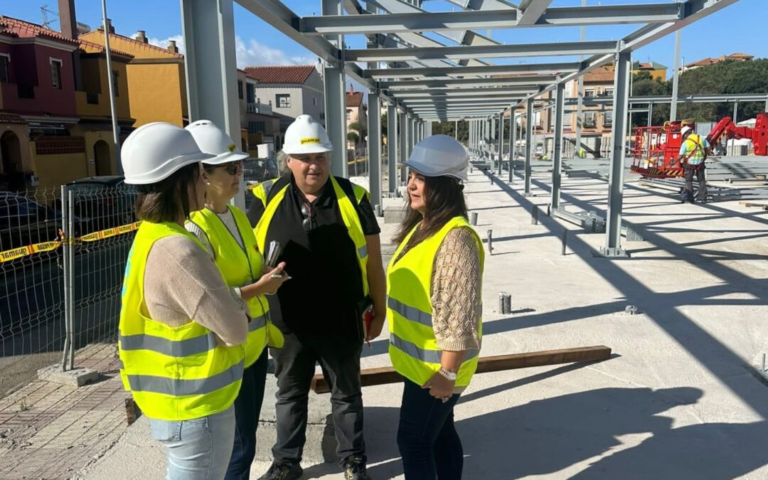 Levantada la estructura del nuevo pabellón polideportivo de Punto Ribot