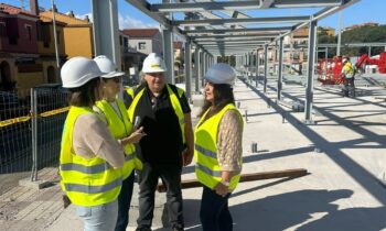Levantada la estructura del nuevo pabellón polideportivo de Punto Ribot